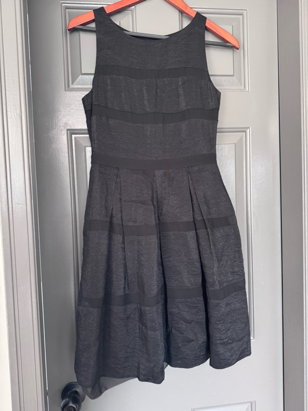 Armani Exchange Black Textured Sleeveless Mini Dress